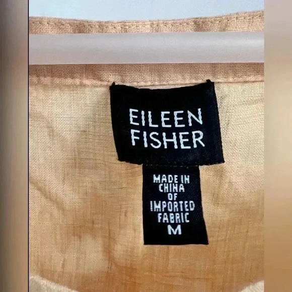 Eileen Fisher 100% Irish Linen Button Down Relaxed Fit Breathable Size M - Picture 2 of 3